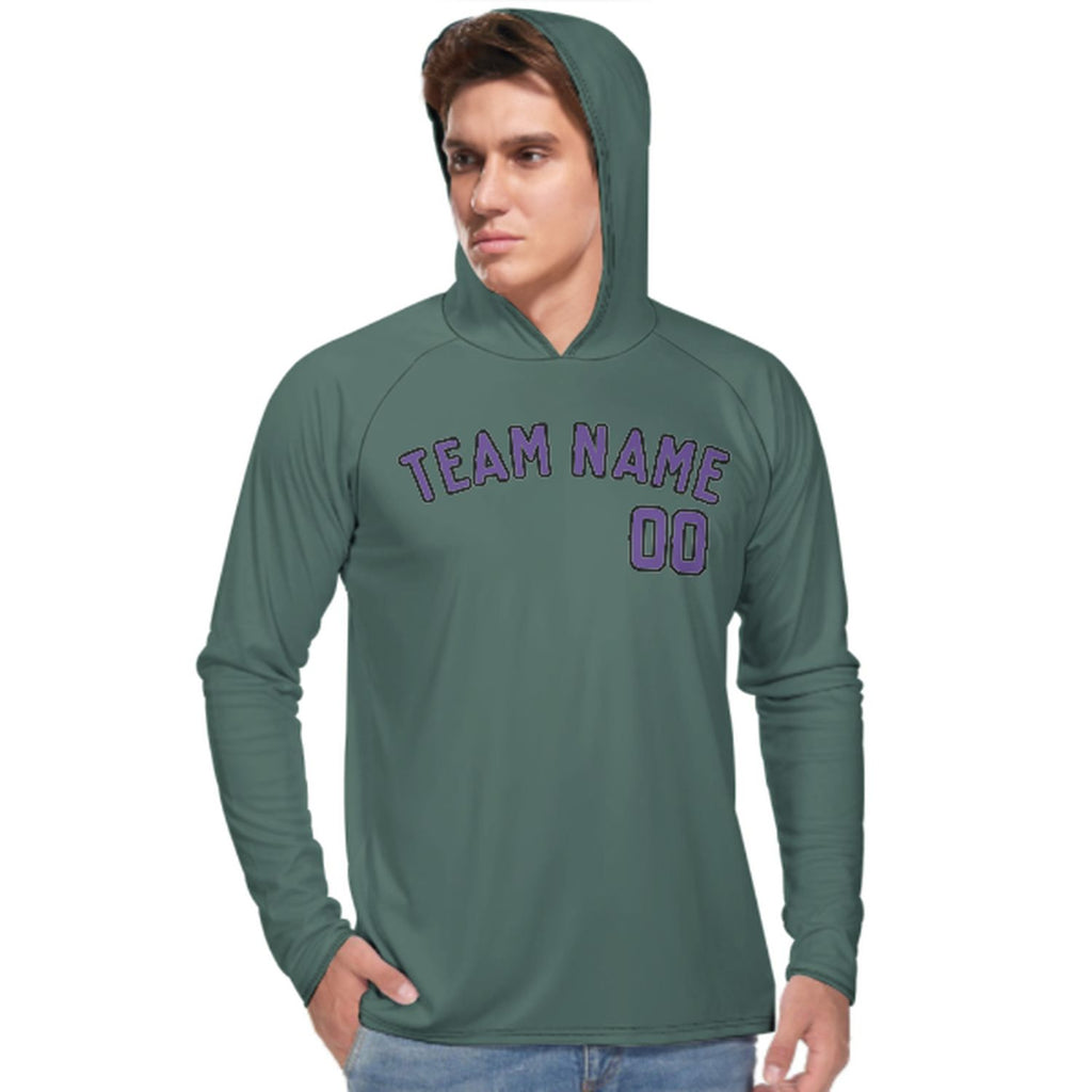 Custom Blue Green Light Purple UV-Hoodie