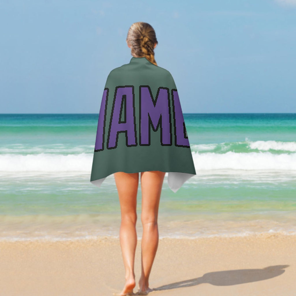 Custom Blue Green Light Purple Beach Towel