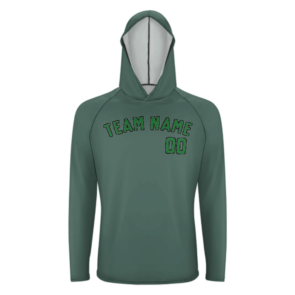 Custom Blue Green Emerald Green UV-Hoodie