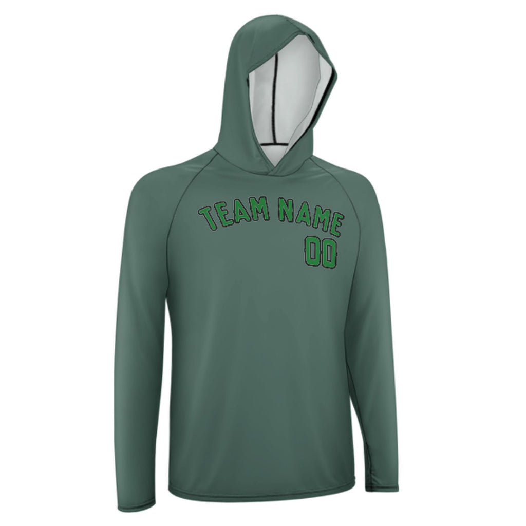 Custom Blue Green Emerald Green UV-Hoodie