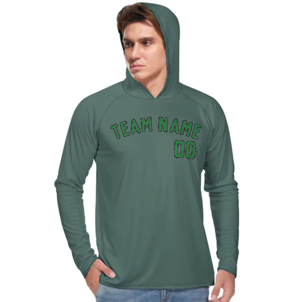 Custom Blue Green Emerald Green UV-Hoodie