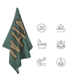 Custom Blue Green Light Khaki Beach Towel