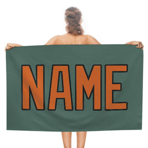 Custom Blue Green Orange Beach Towel