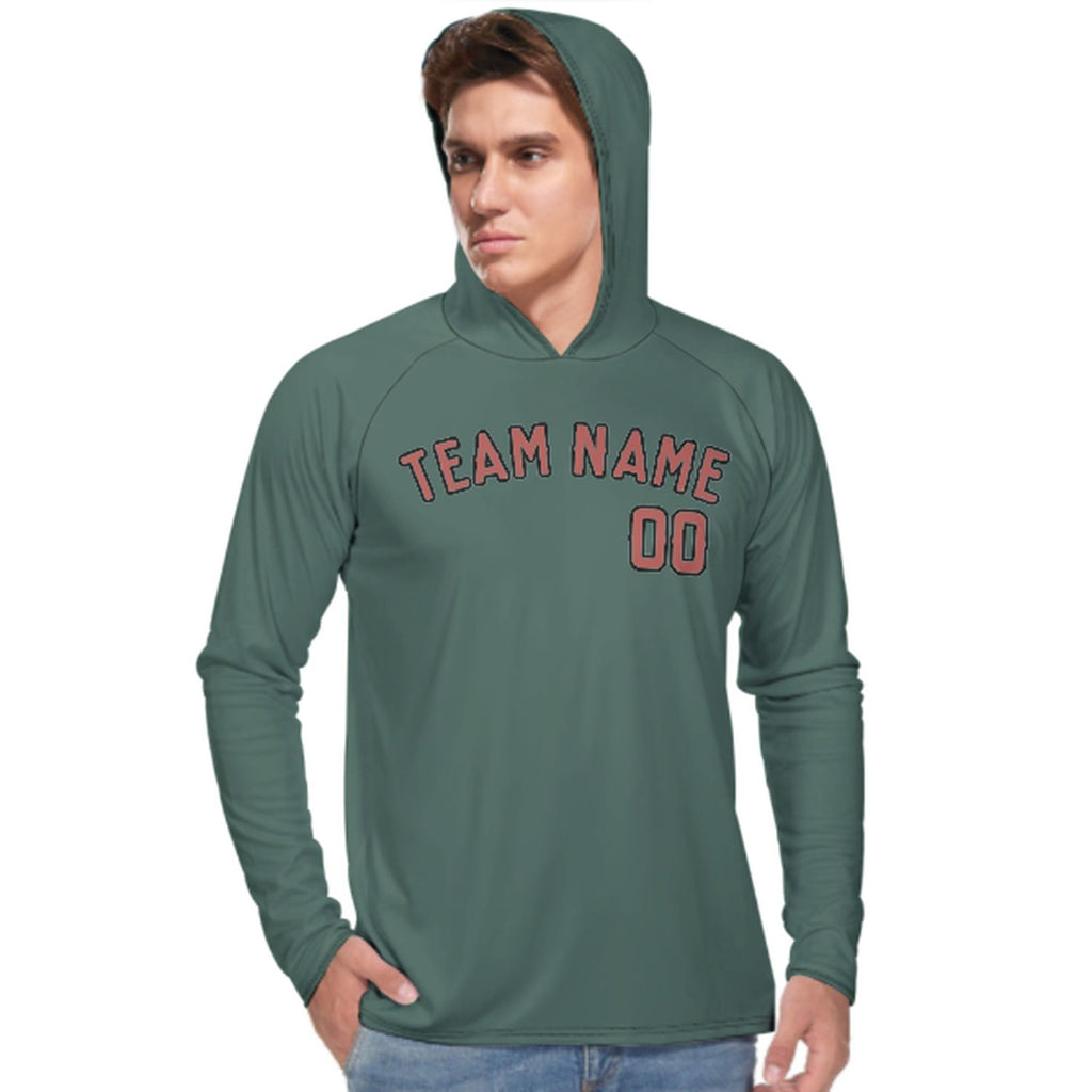 Custom Blue Green Copper Rose UV-Hoodie