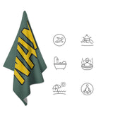 Custom Blue Green Gold Beach Towel