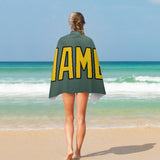 Custom Blue Green Gold Beach Towel