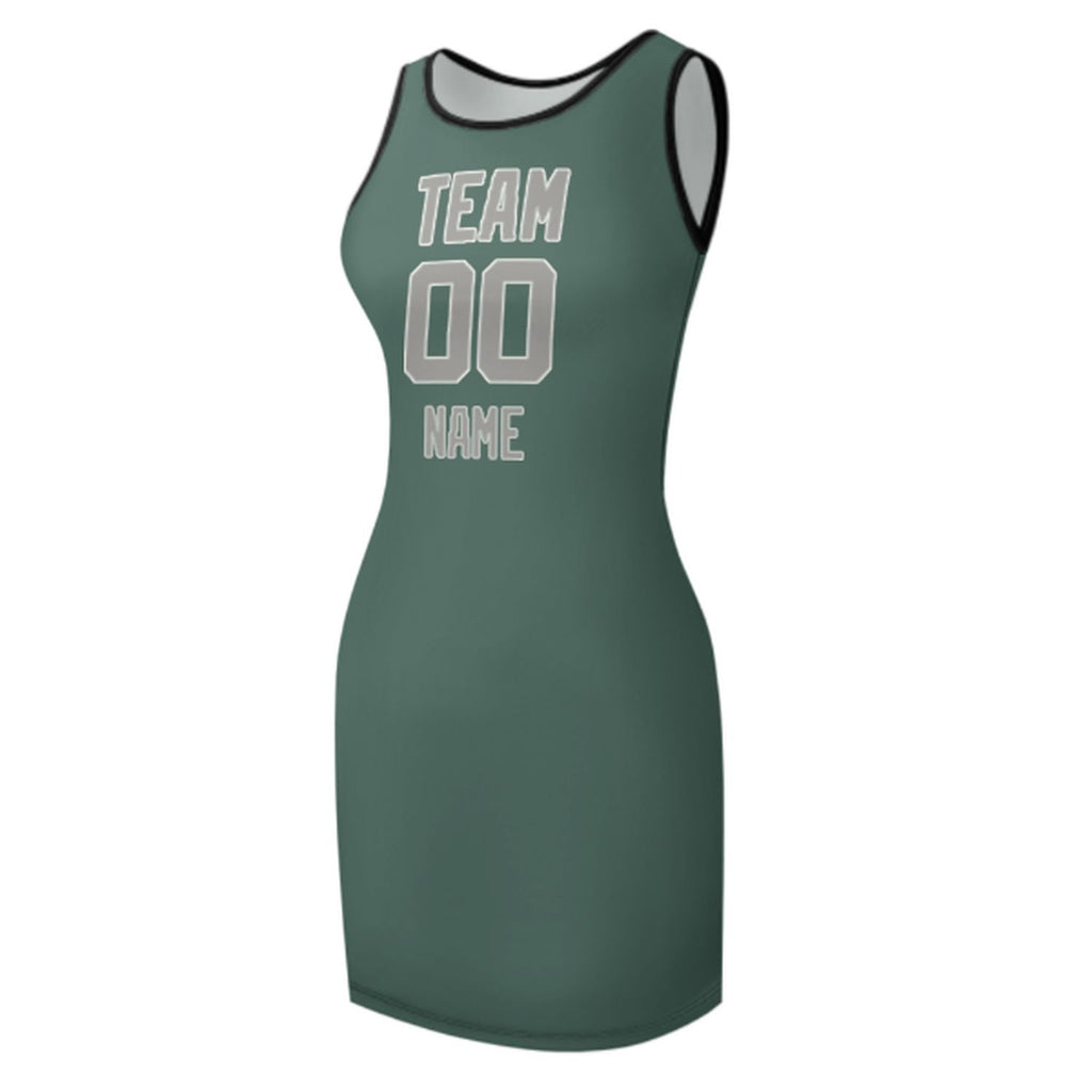 Custom Blue Green Gray Sleeveless Vest Dress