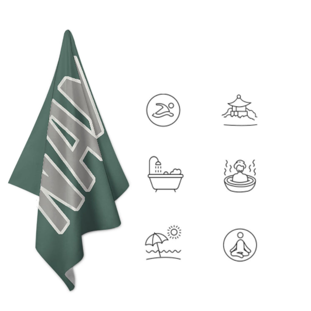 Custom Blue Green Gray Beach Towel