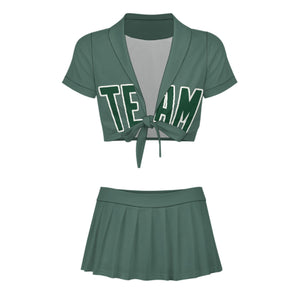 Custom Blue Green Green Cheerleading Uniform Set