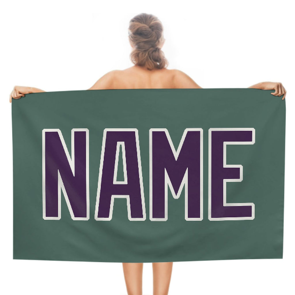 Custom Blue Green Purple Beach Towel