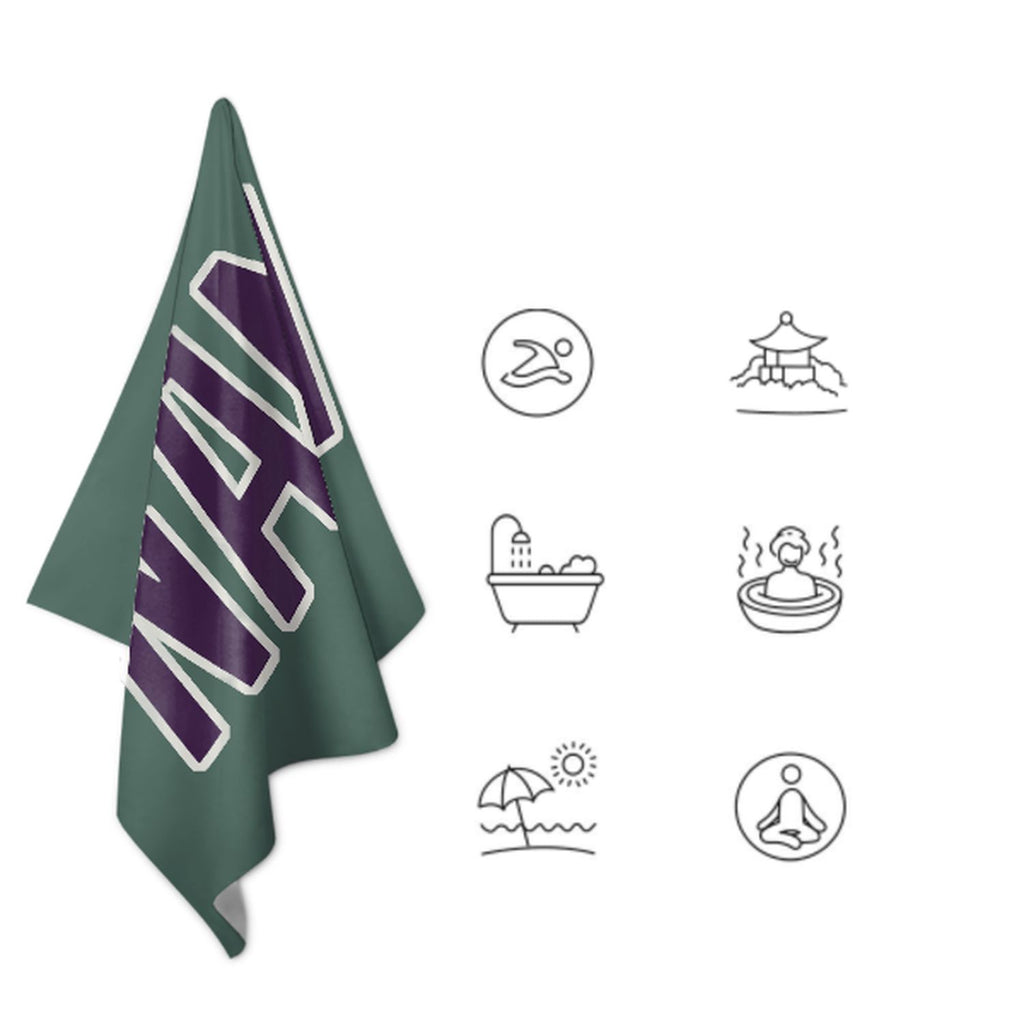 Custom Blue Green Purple Beach Towel
