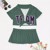 Custom Blue Green Purple Cheerleading Uniform Set