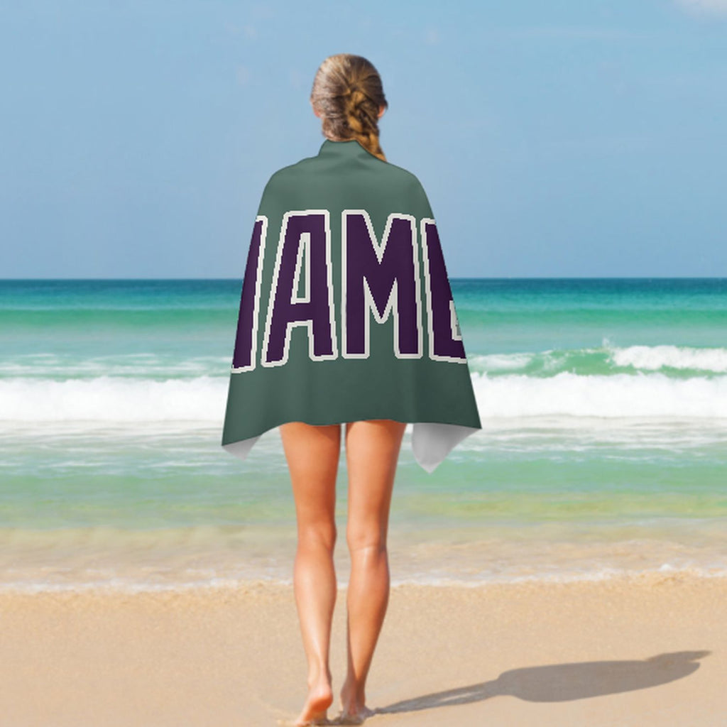 Custom Blue Green Purple Beach Towel
