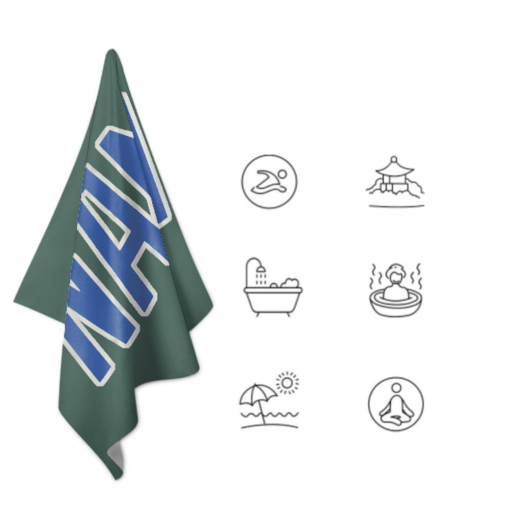 Custom Blue Green Sky Blue Beach Towel