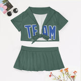 Custom Blue Green Sky Blue Cheerleading Uniform Set