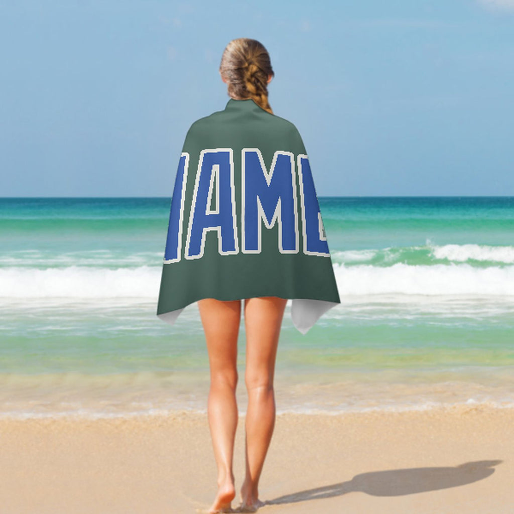 Custom Blue Green Sky Blue Beach Towel