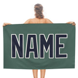 Custom Blue Green Navy Beach Towel