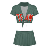 Custom Blue Green Orange Red Cheerleading Uniform Set