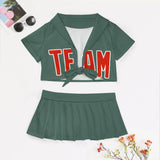 Custom Blue Green Orange Red Cheerleading Uniform Set
