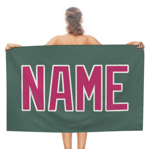 Custom Blue Green Pink Beach Towel