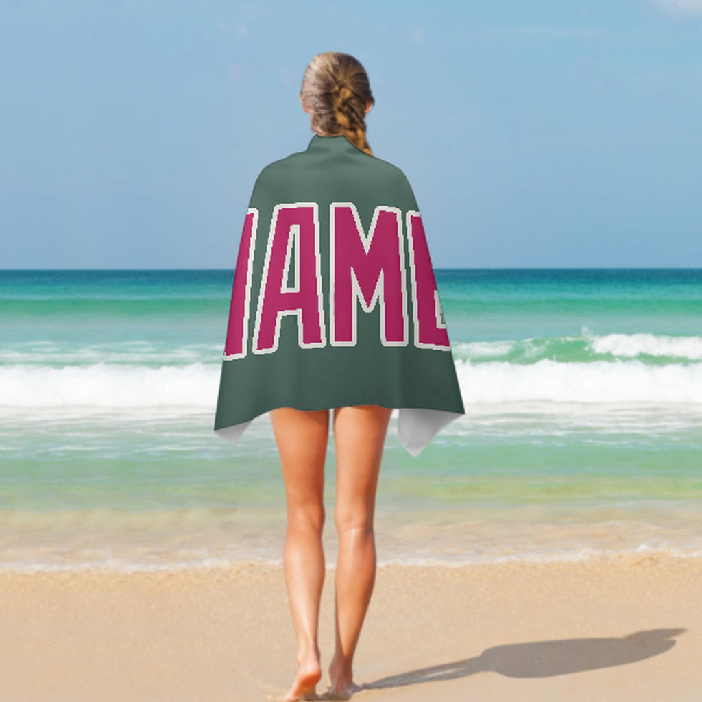 Custom Blue Green Pink Beach Towel