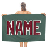 Custom Blue Green Crimson Red Beach Towel