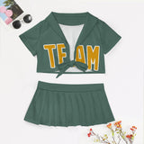 Custom Blue Green Yellow Cheerleading Uniform Set