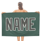 Custom Blue Green Dark Grey Beach Towel