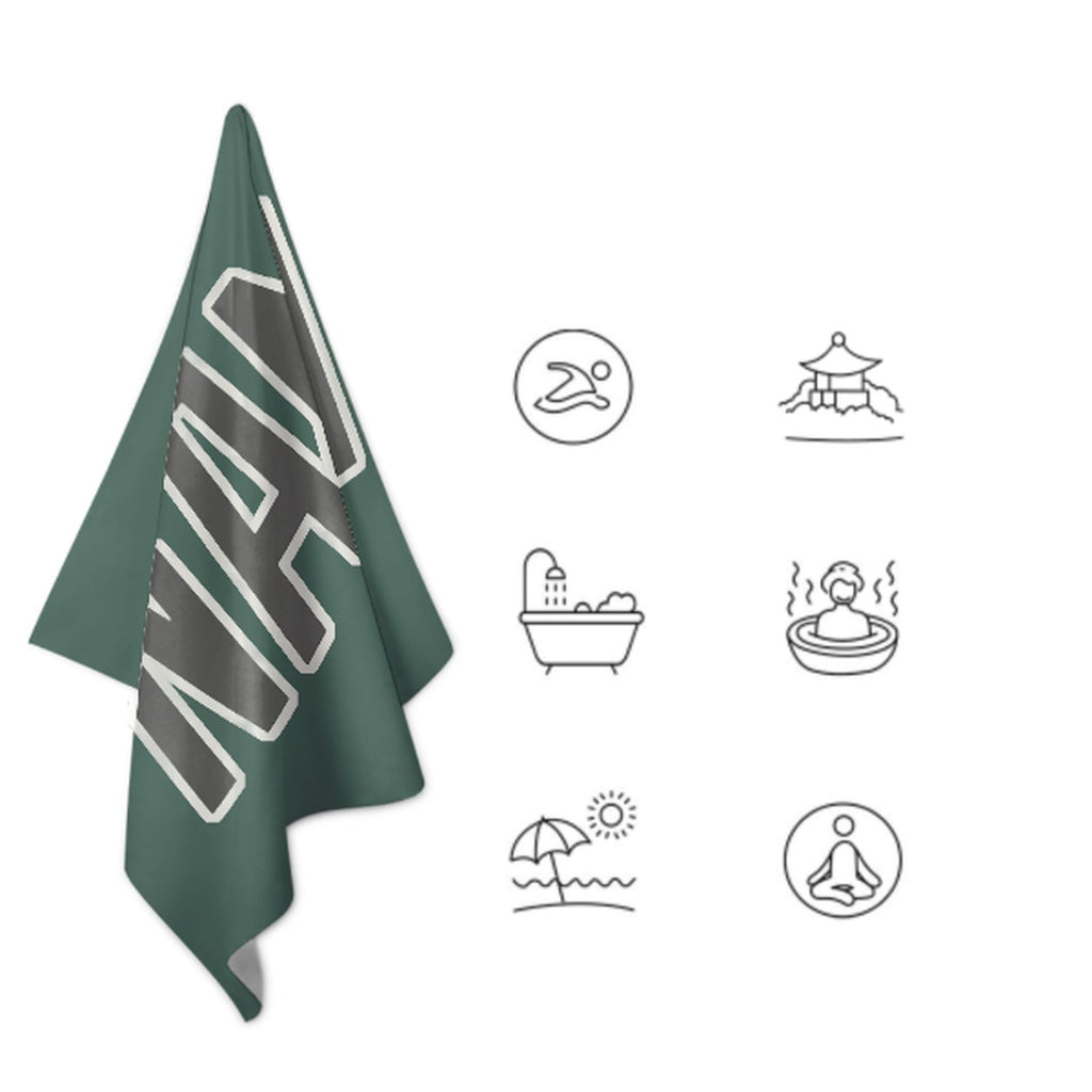 Custom Blue Green Dark Grey Beach Towel
