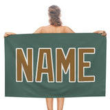 Custom Blue Green Khaki Beach Towel