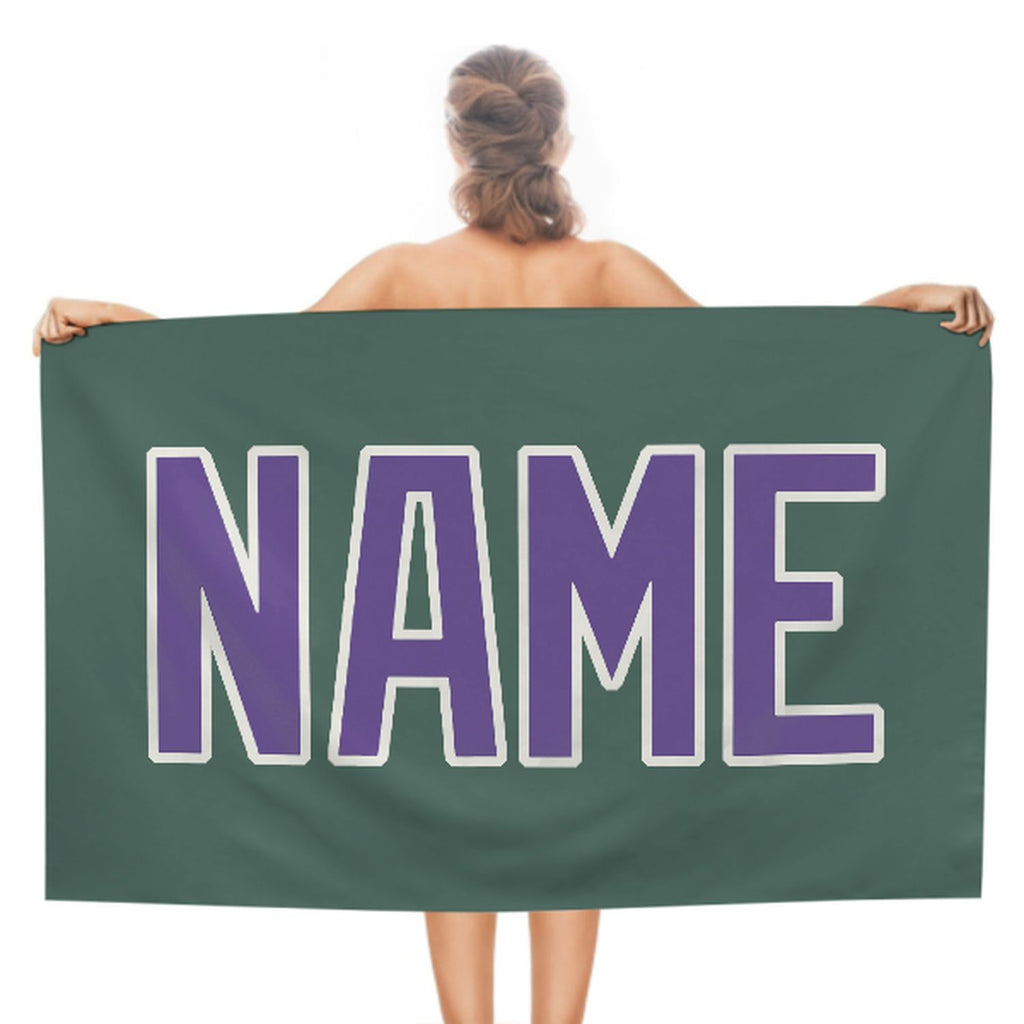 Custom Blue Green Light Purple Beach Towel