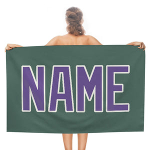 Custom Blue Green Light Purple Beach Towel