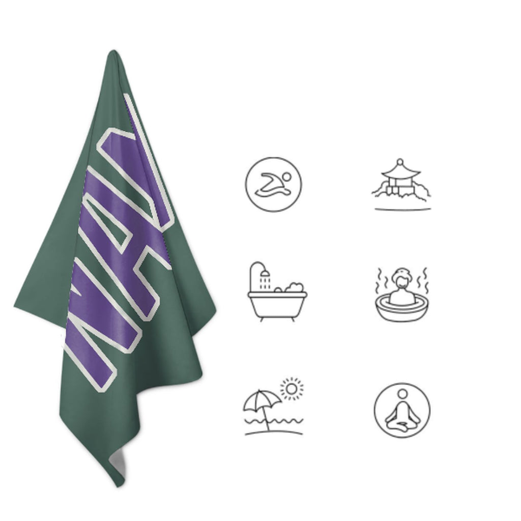Custom Blue Green Light Purple Beach Towel