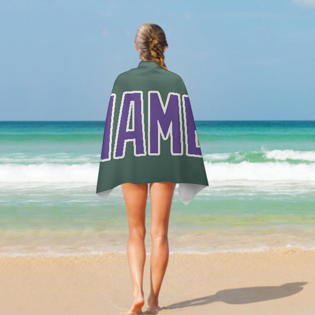 Custom Blue Green Light Purple Beach Towel