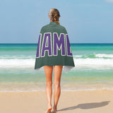 Custom Blue Green Light Purple Beach Towel
