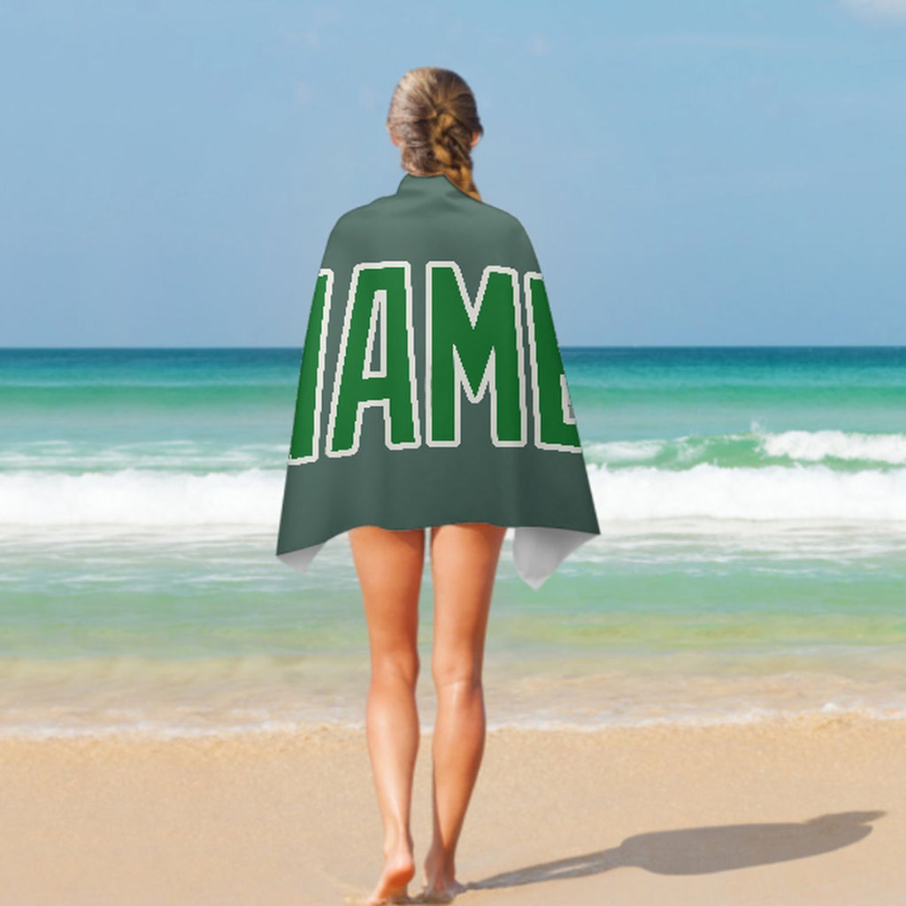 Custom Blue Green Emerald Green Beach Towel