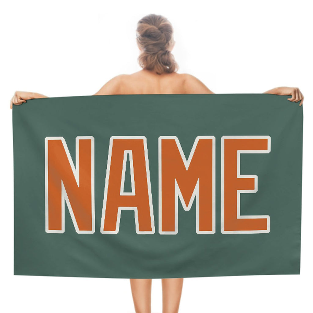Custom Blue Green Orange Beach Towel
