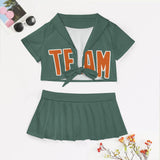 Custom Blue Green Orange Cheerleading Uniform Set