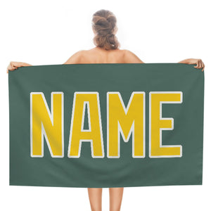 Custom Blue Green Gold Beach Towel