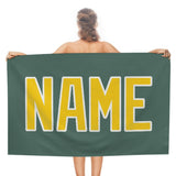 Custom Blue Green Gold Beach Towel