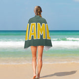 Custom Blue Green Gold Beach Towel