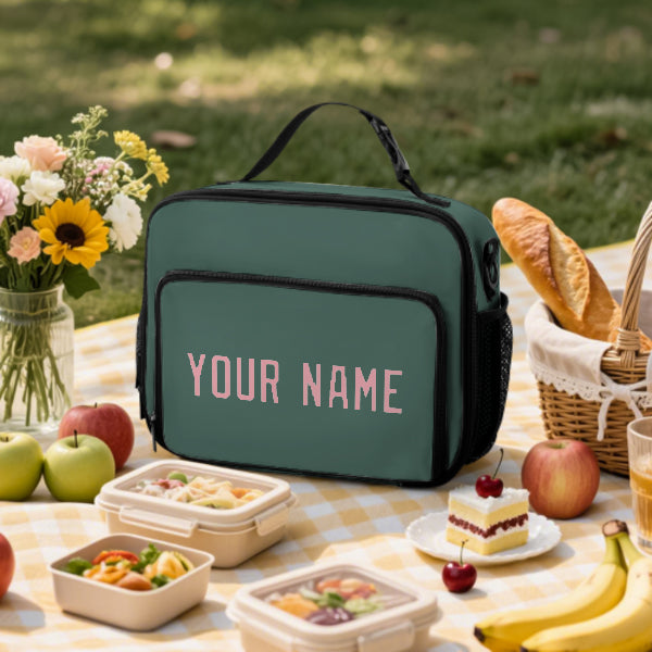 Custom Blue Green Light Pink Lunch Bag