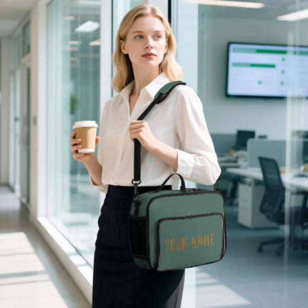 Custom Blue Green Khaki Lunch Bag