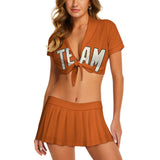 Custom Orange Cream Cheerleading Uniform Set
