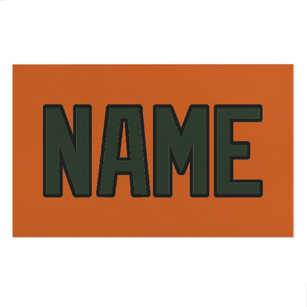 Custom Orange Dark Green Beach Towel