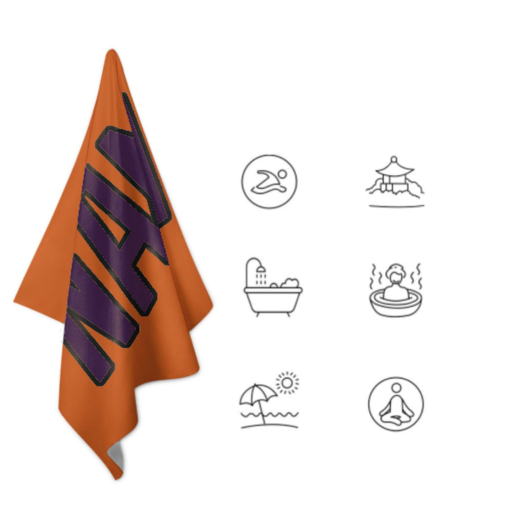 Custom Orange Purple Beach Towel