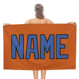 Custom Orange Sky Blue Beach Towel