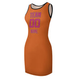 Custom Orange Pink Sleeveless Vest Dress