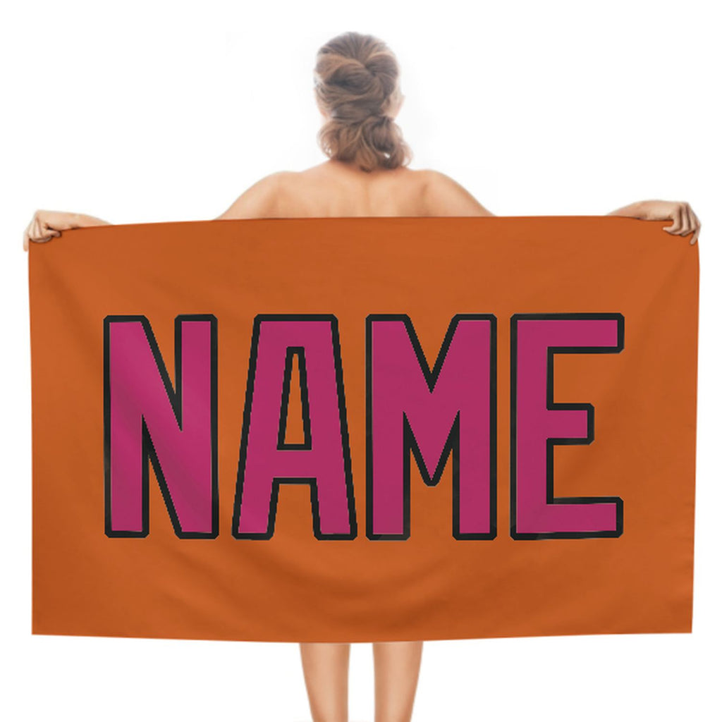 Custom Orange Pink Beach Towel