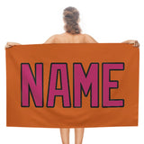 Custom Orange Pink Beach Towel